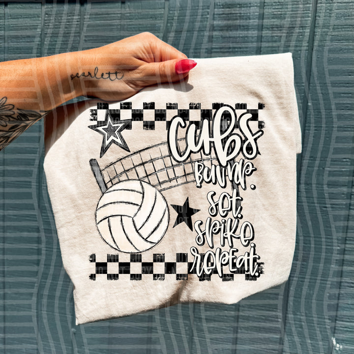 Volleyball Bump Set Spike Repeat DTF Print