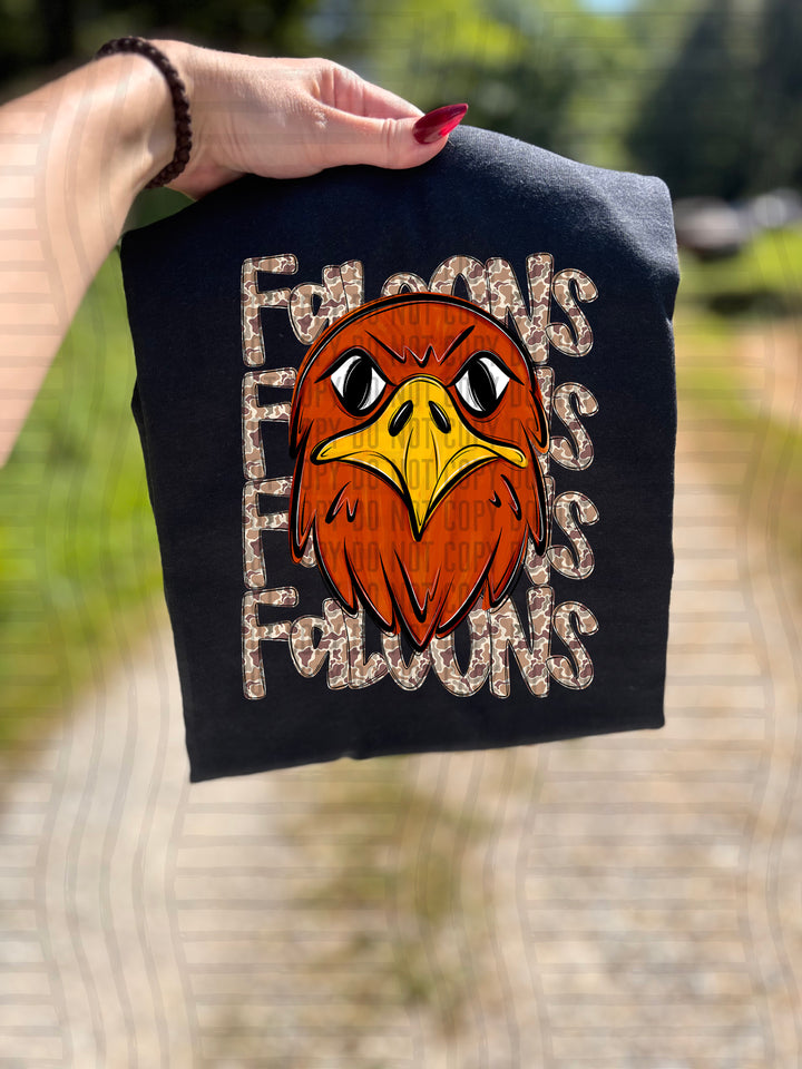 Camo Mascot Heads DTF Print