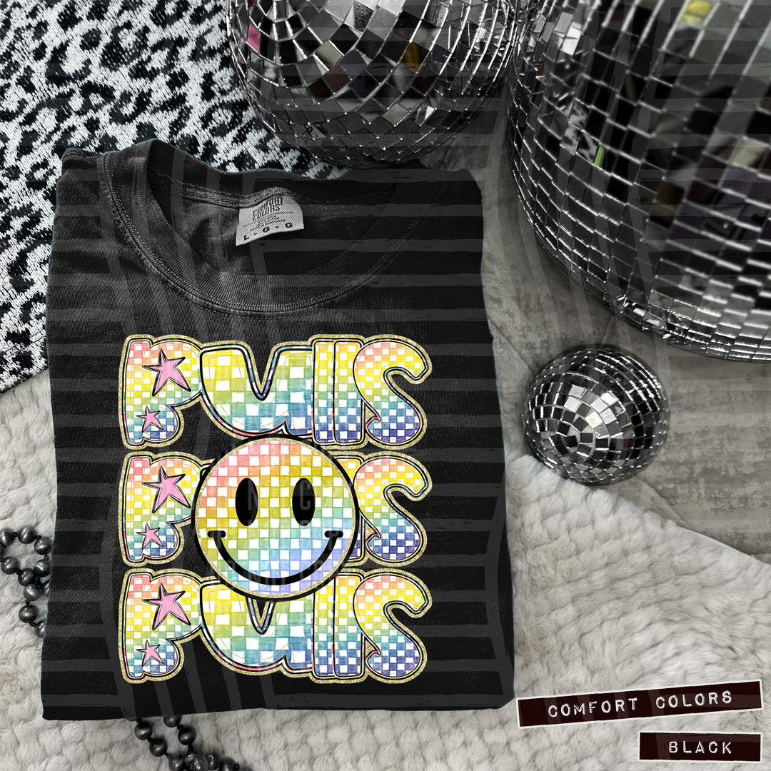Rainbow Smiley Triple Stack DTF Print