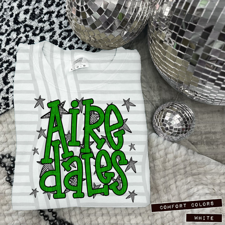 Green Staggered DTF Print