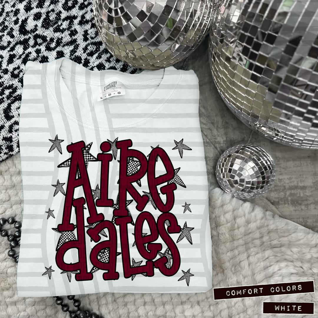 Maroon Staggered DTF Print