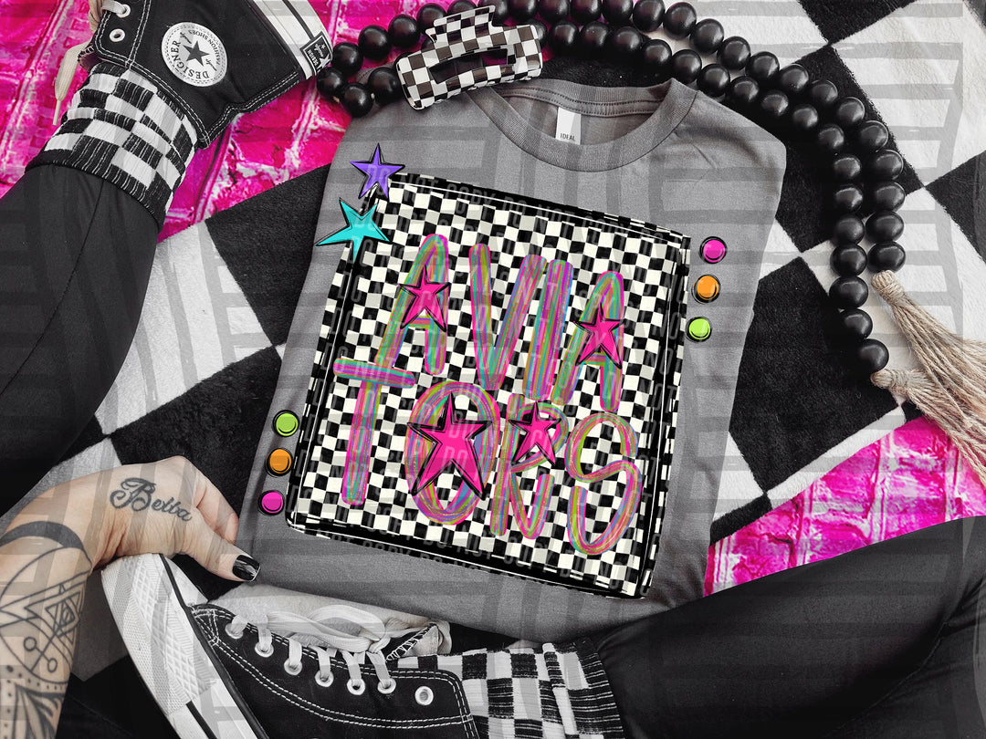 Pink Brushstroke Preppy DTF Print