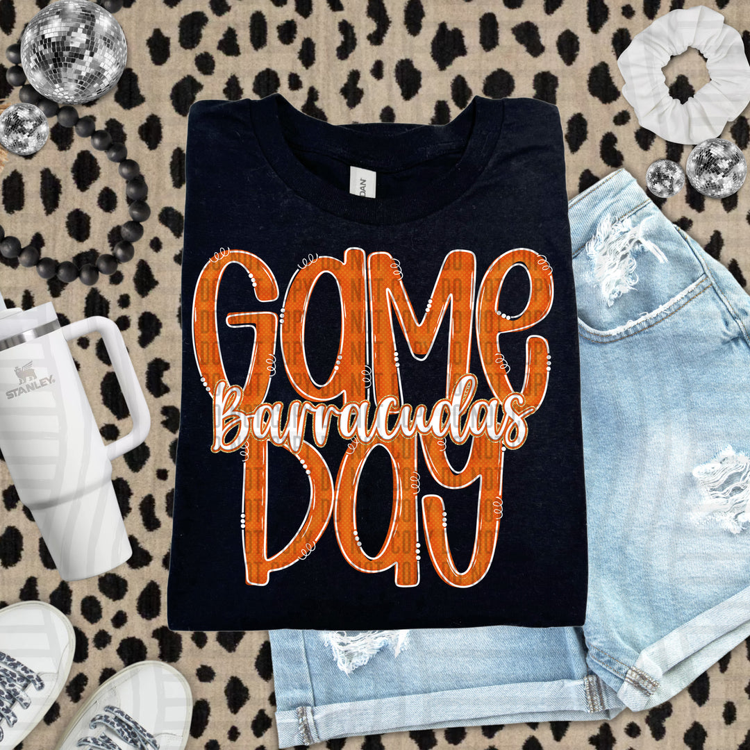 Doodle Gameday Burnt Orange DTF Print