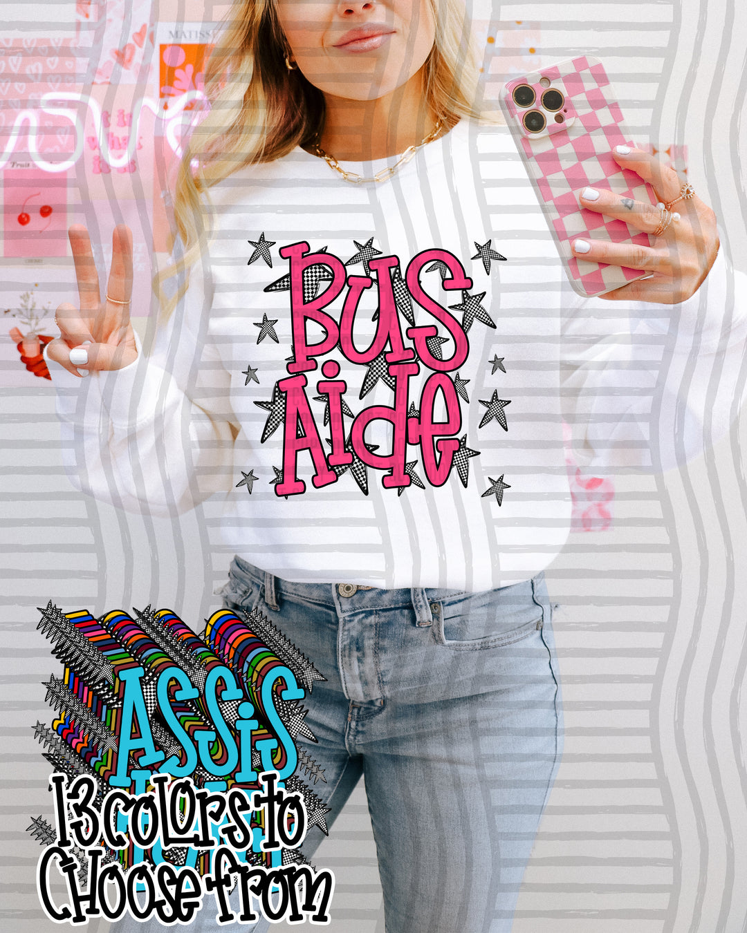 School Names Occupations Yellow DTF Print