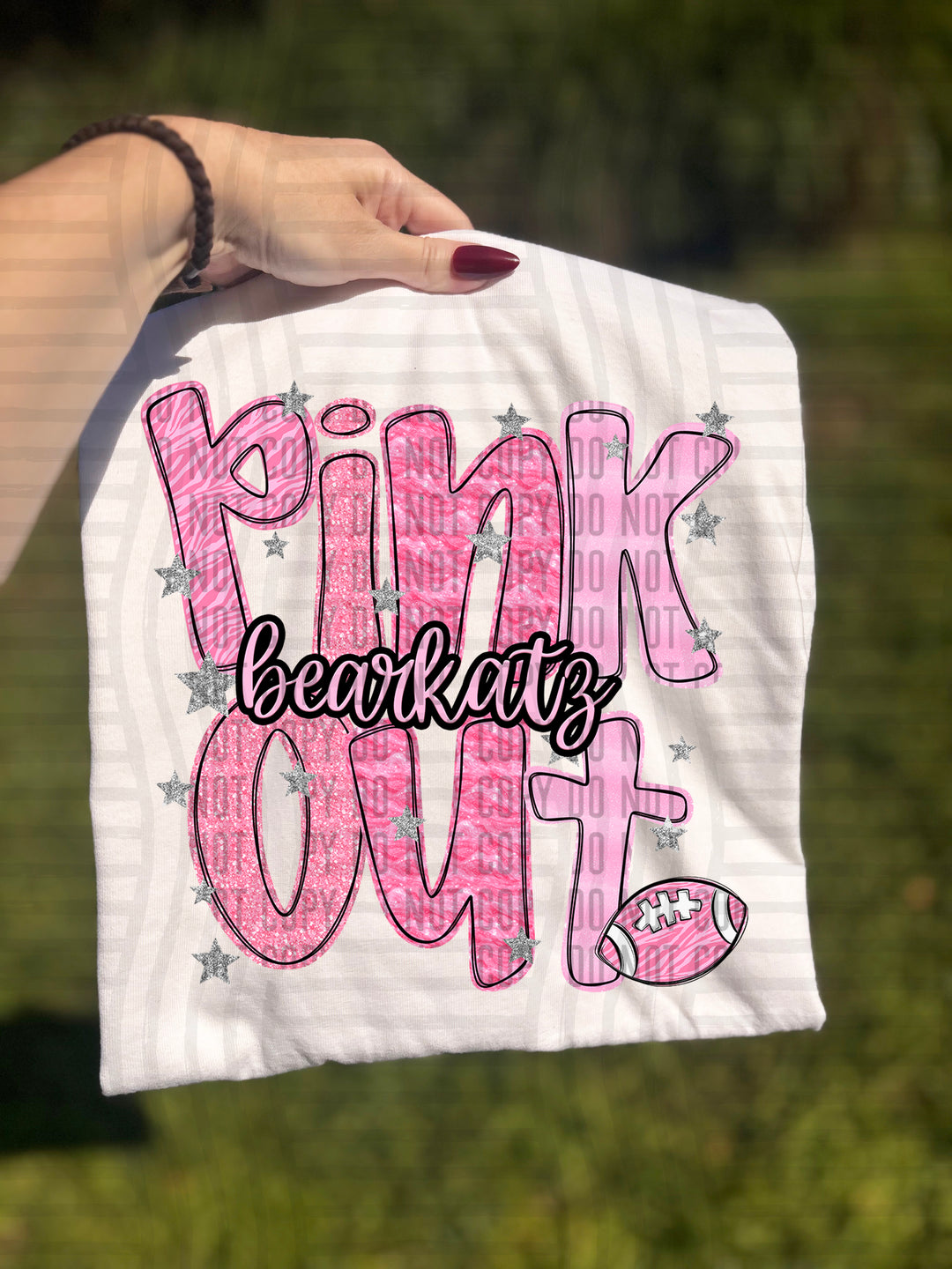 Pink Out Football DTF Print