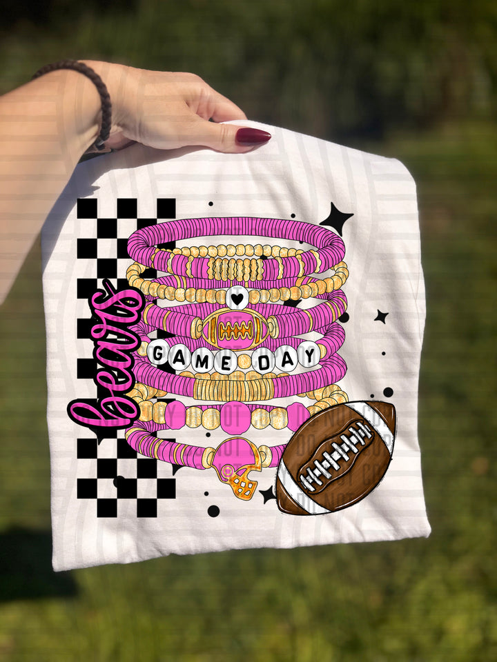 Pink Game Day Bracelets DTF Print