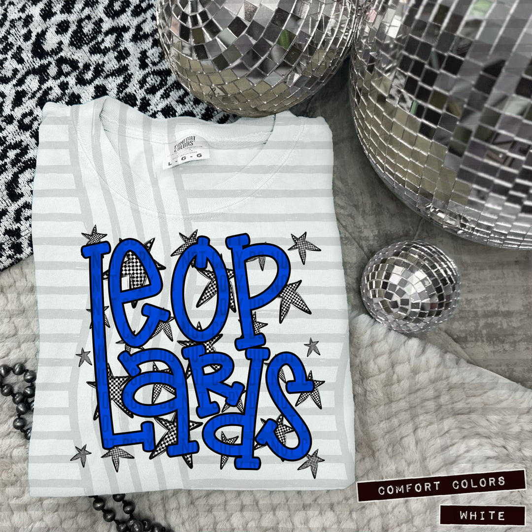 Blue Staggered DTF Print