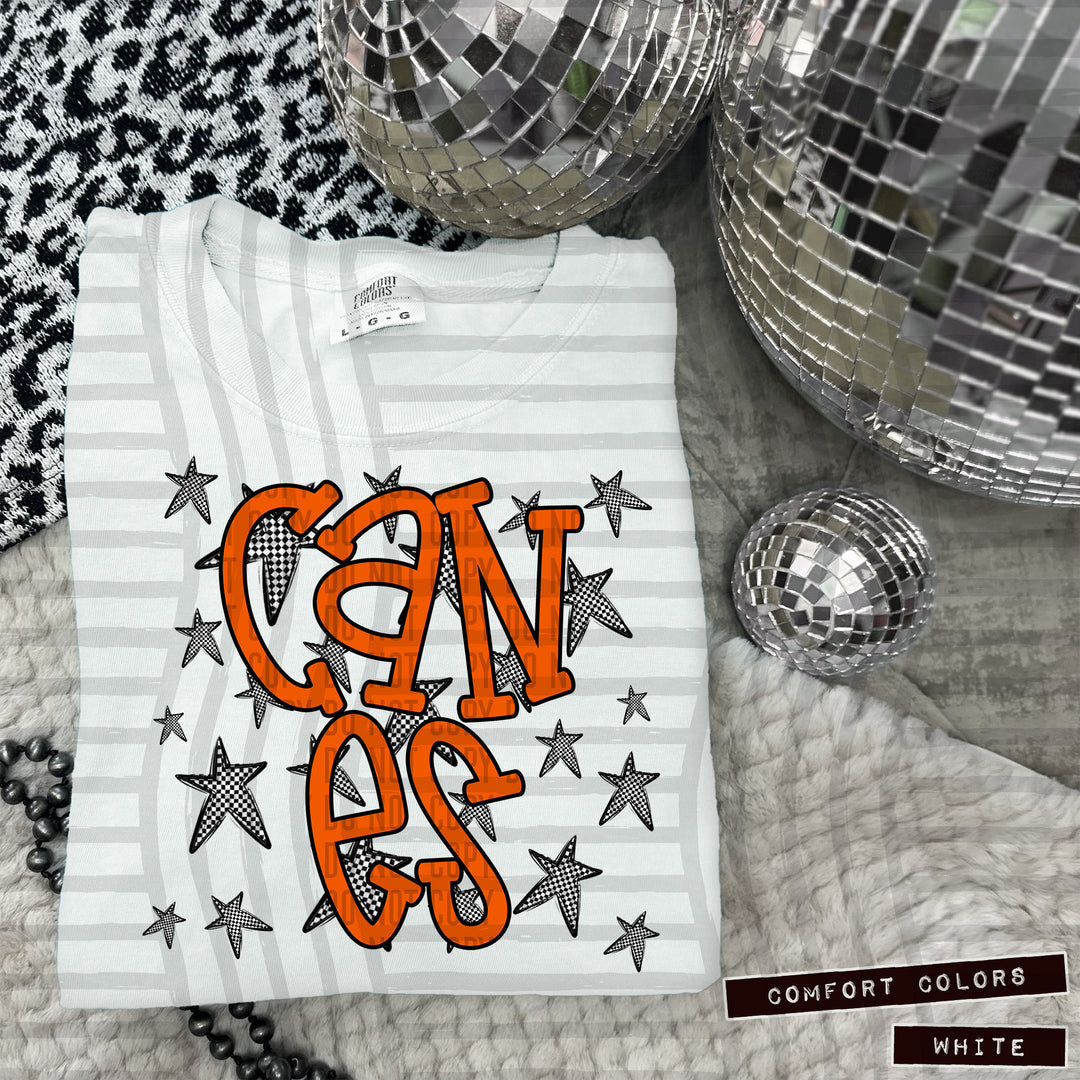 Orange Staggered DTF Print