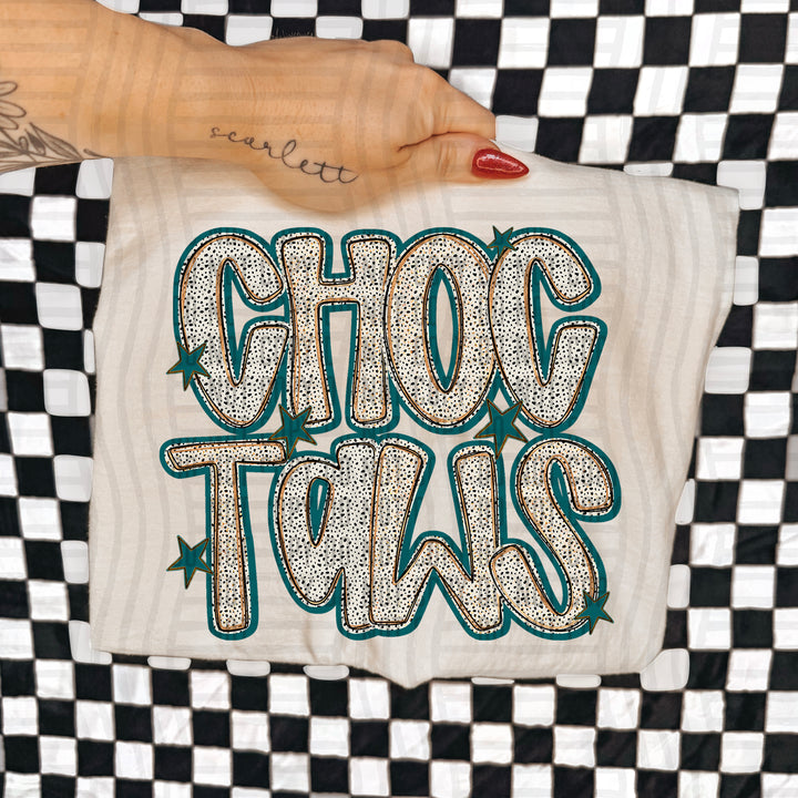 Teal Dotty DTF Print