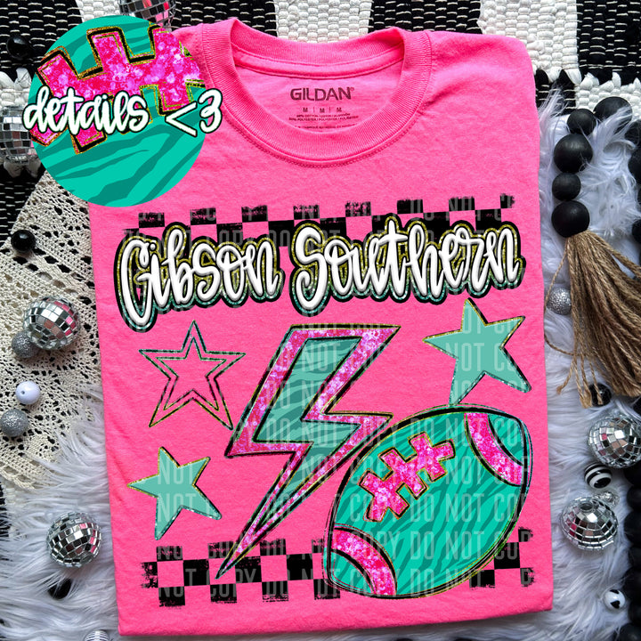 Rainbow Football Bolts DTF Print
