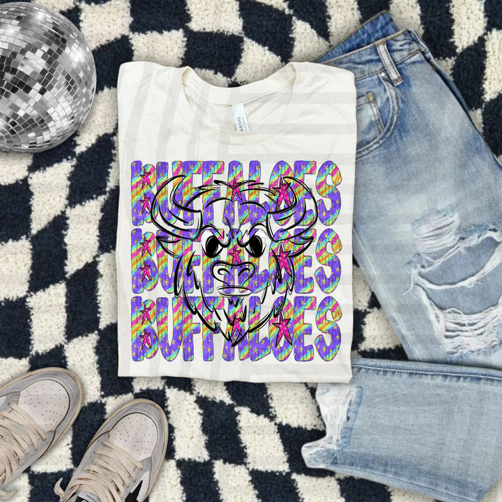 Rainbow Swirl Mascot Outlines DTF Print
