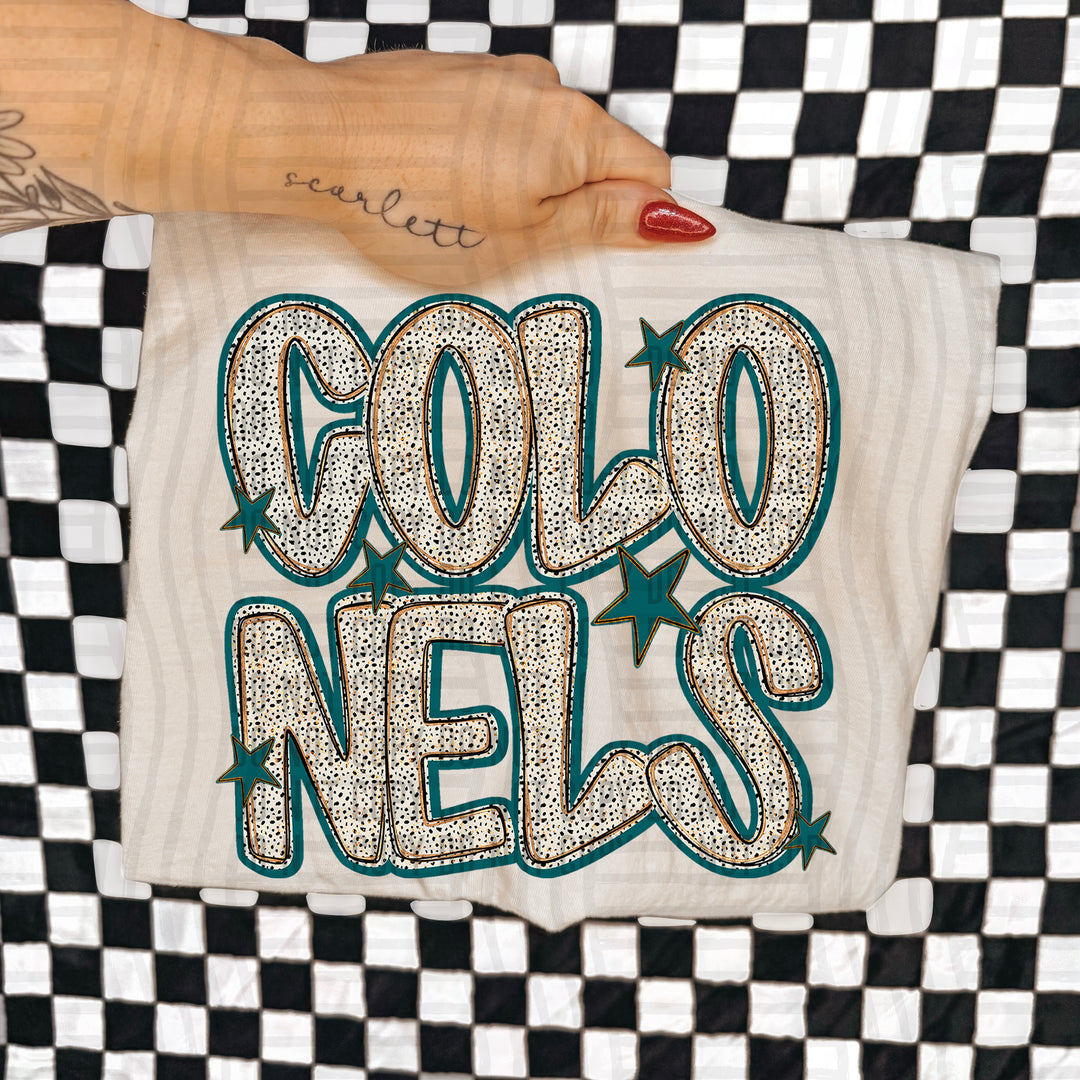 Teal Dotty DTF Print