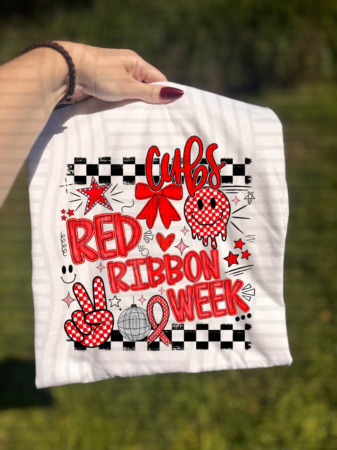 Red Ribbon DTF Print