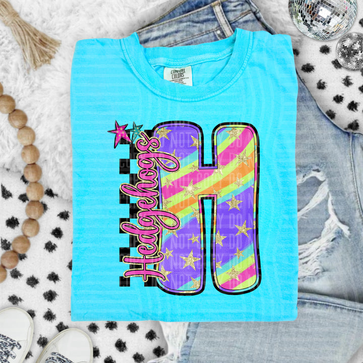 Rainbow Swirl Initials DTF Print