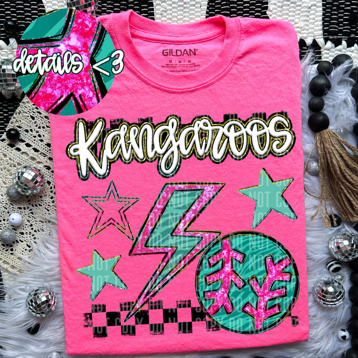 Rainbow Baseball/Softball Bolts DTF Print