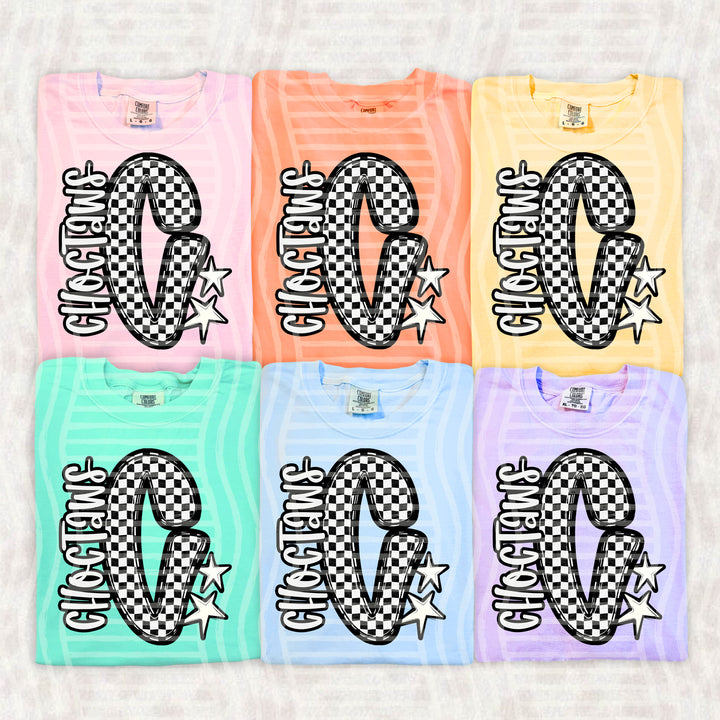 Checker Crush Black And White Mascots DTF Print