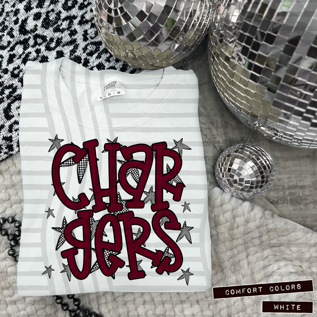 Maroon Staggered DTF Print