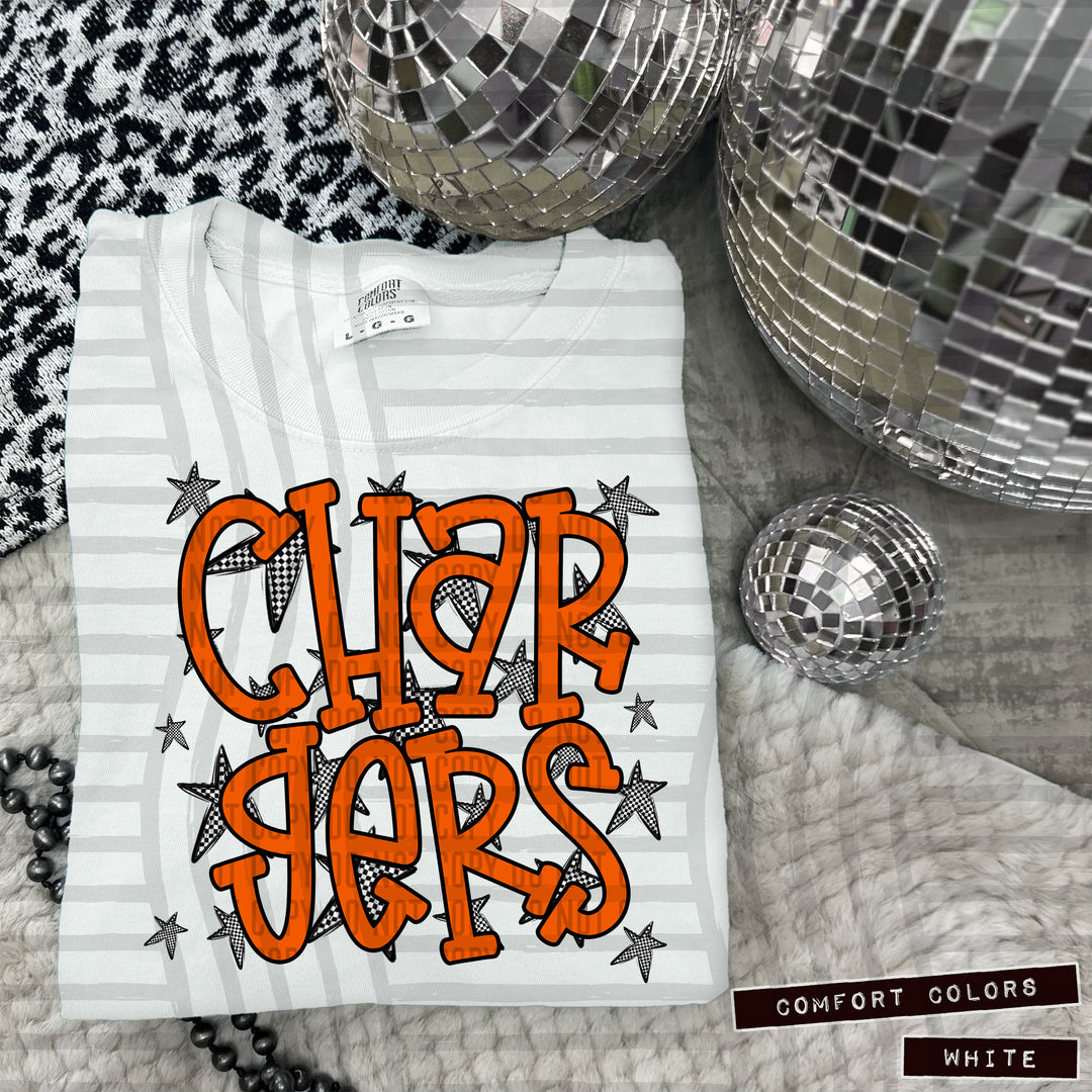 Orange Staggered DTF Print