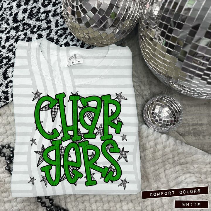 Green Staggered DTF Print