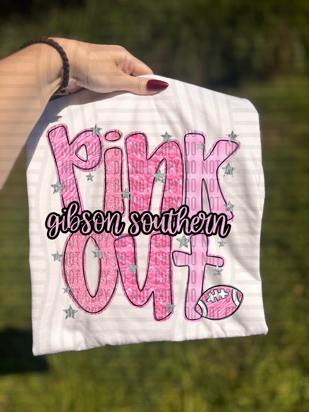 Pink Out Football DTF Print