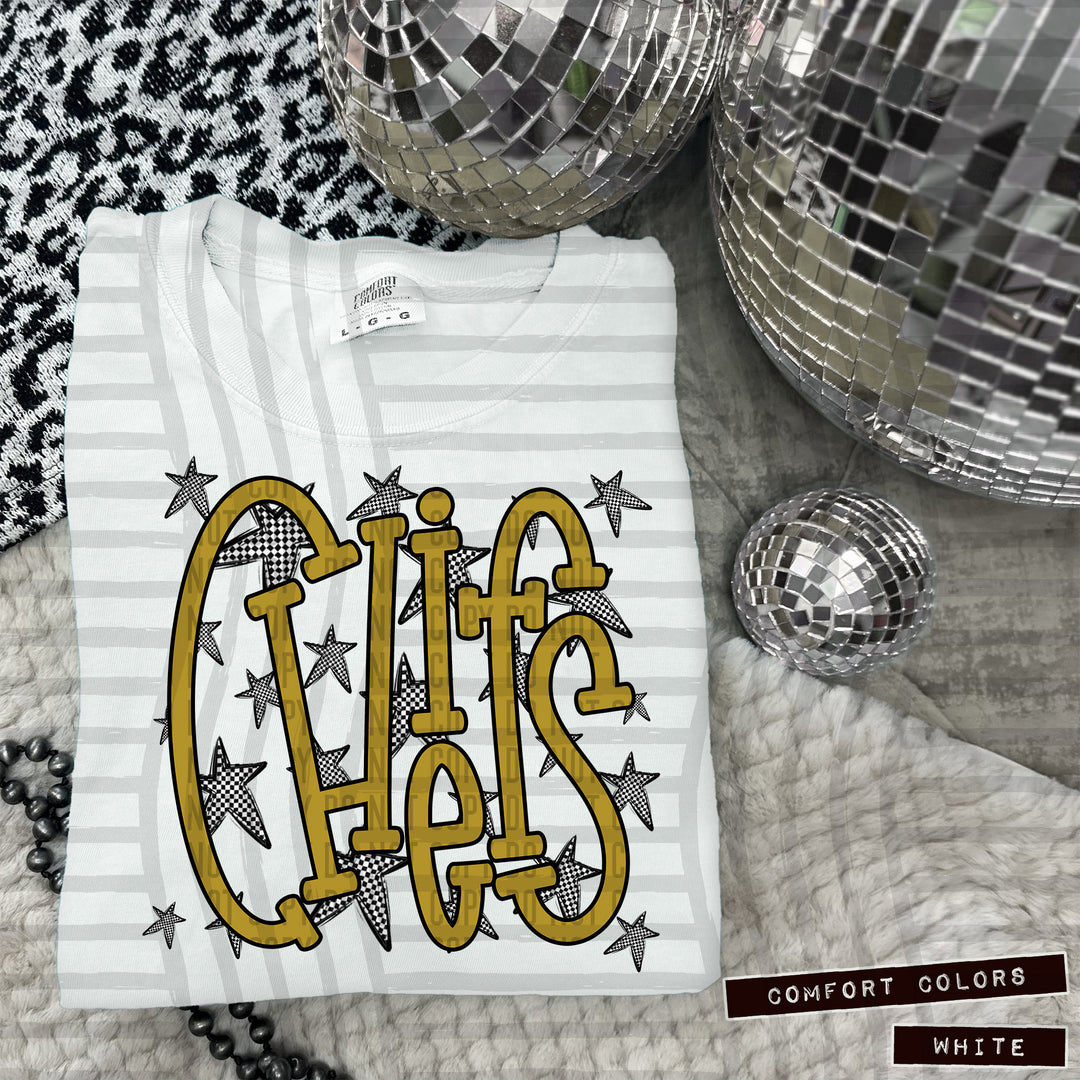 Gold Staggered DTF Print