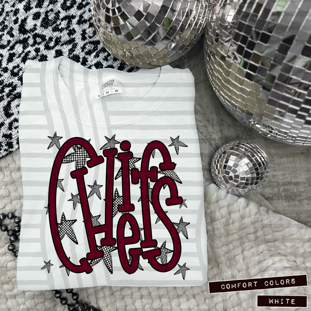 Maroon Staggered DTF Print