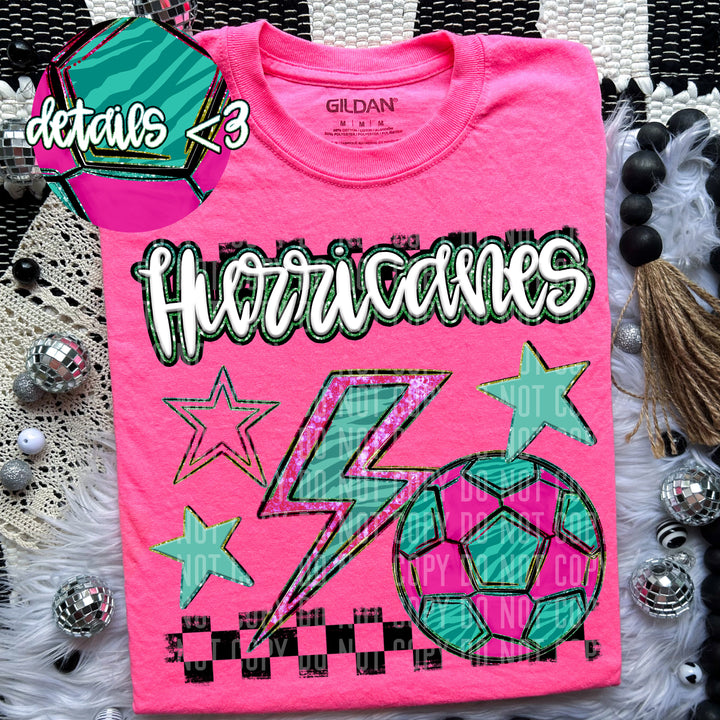 Rainbow Soccer Bolts DTF Print