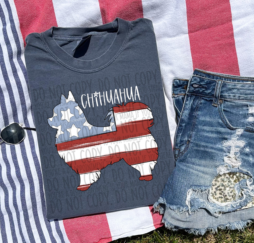 Patriotic Dog Designs White Text DTF Print