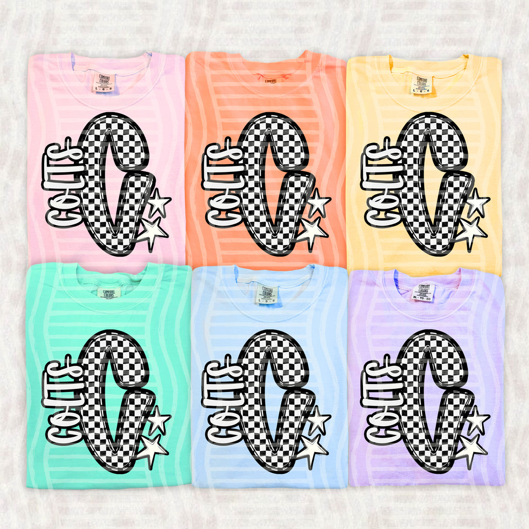 Checker Crush Black And White Mascots DTF Print