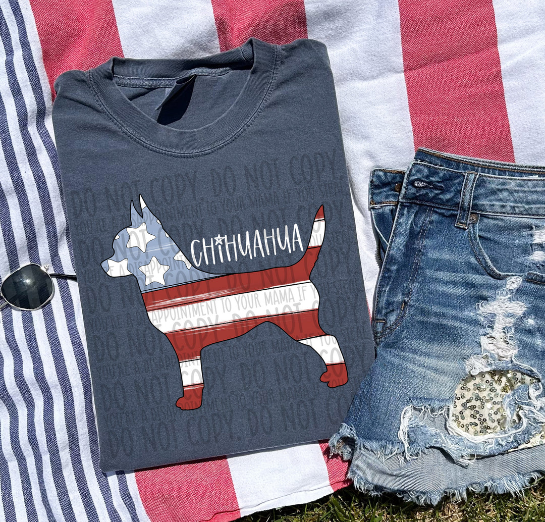 Patriotic Dog Designs White Text DTF Print