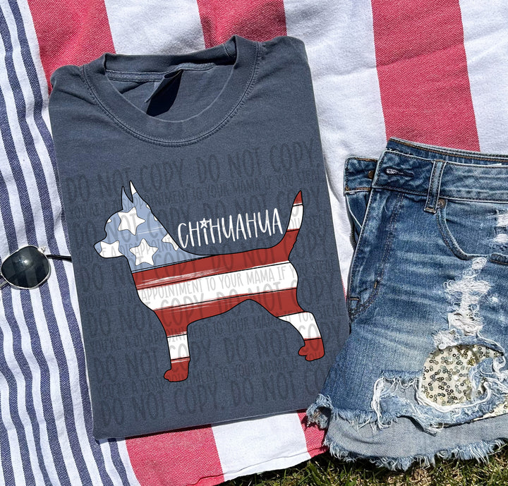 Patriotic Dog Designs White Text DTF Print
