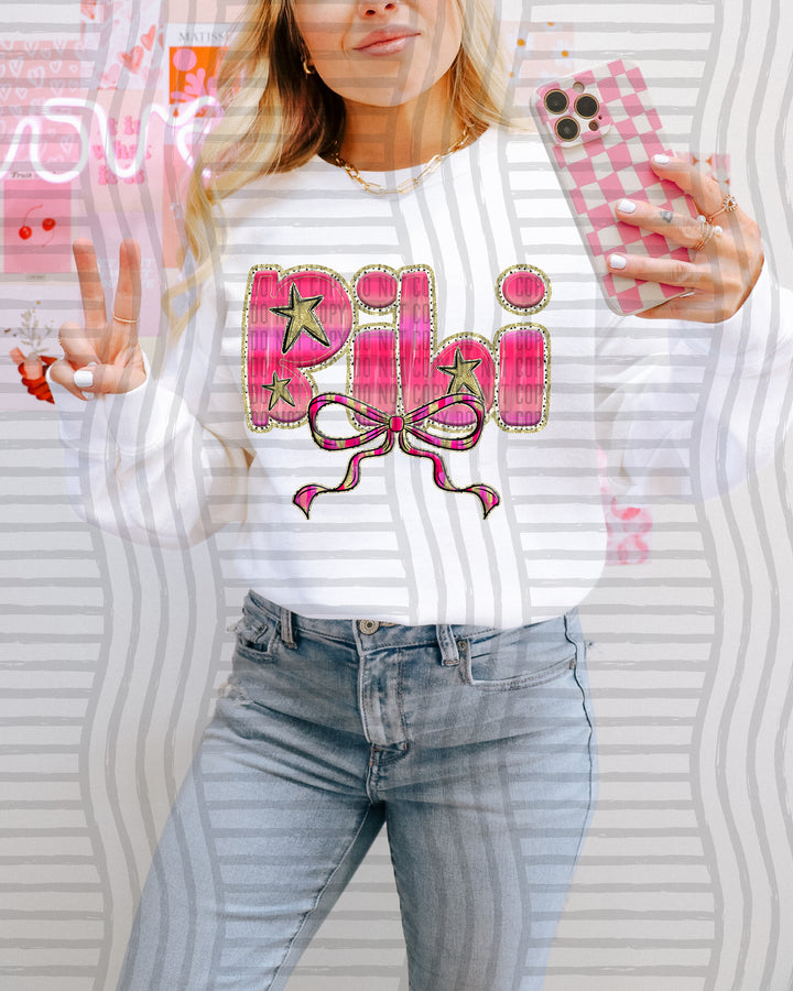 Pink Bow Occupations/Names DTF Print