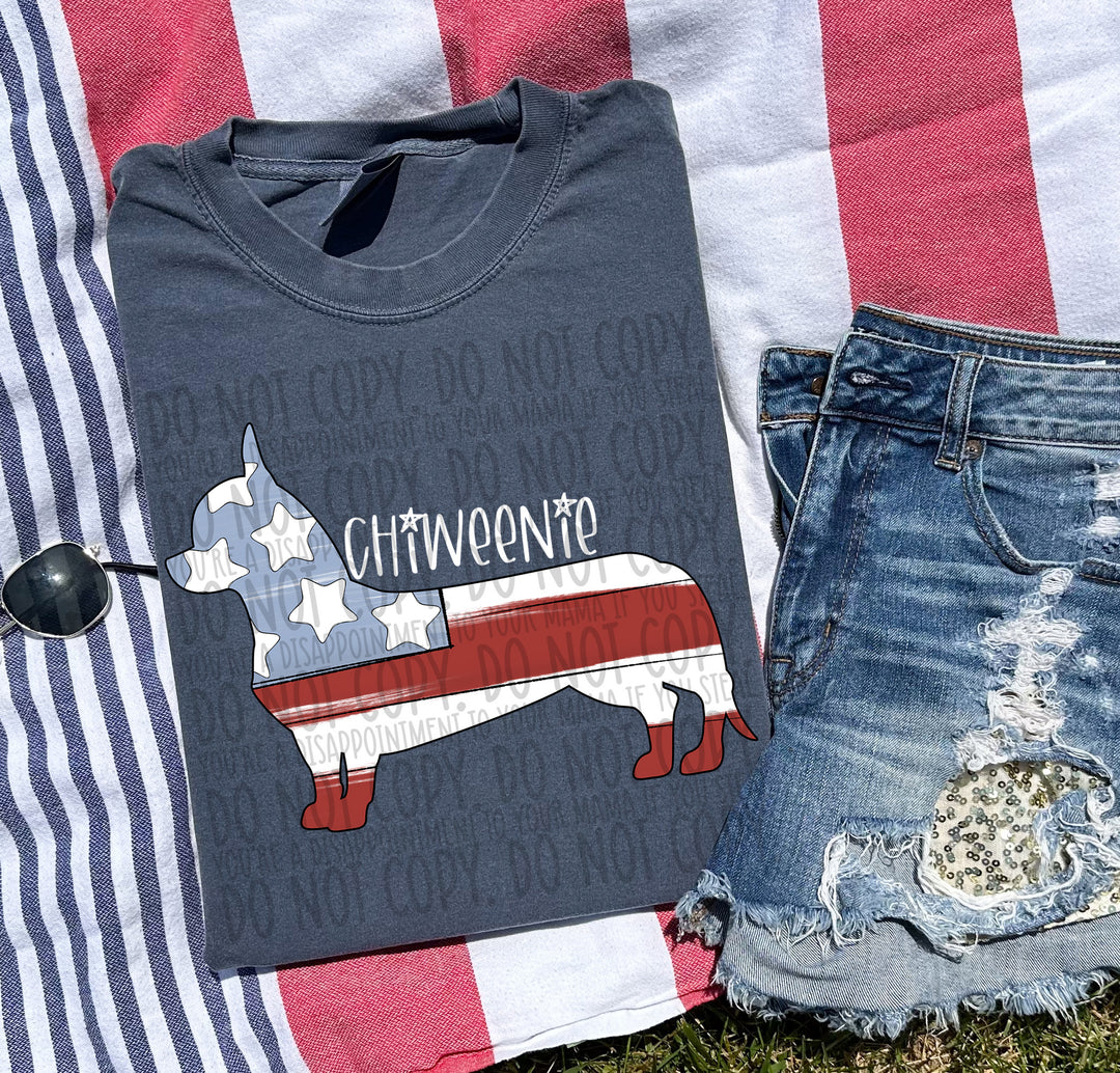 Patriotic Dog Designs White Text DTF Print