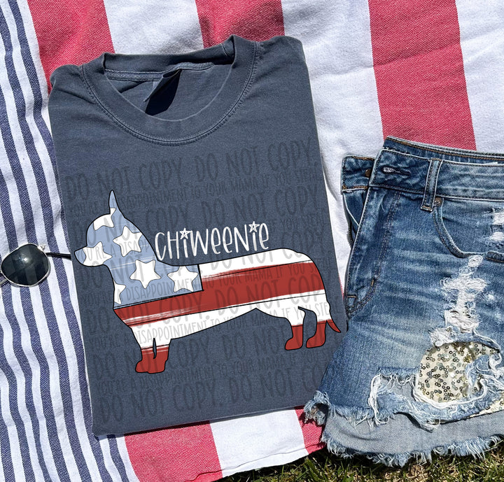 Patriotic Dog Designs White Text DTF Print