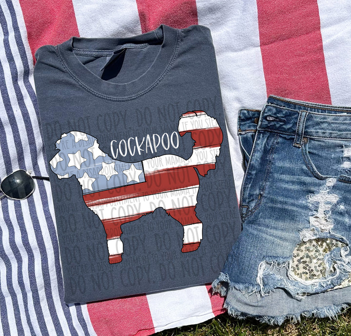 Patriotic Dog Designs White Text DTF Print