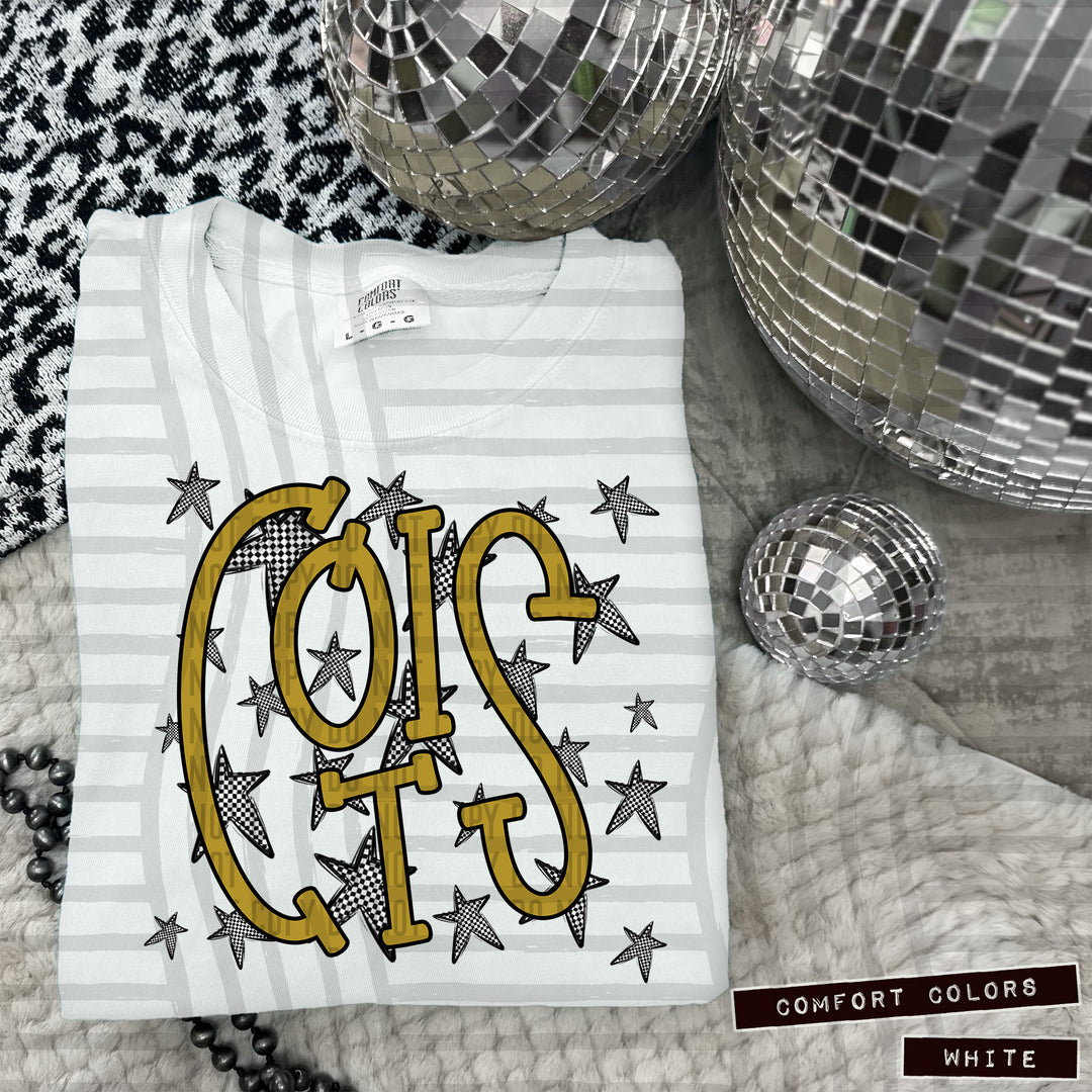 Gold Staggered DTF Print