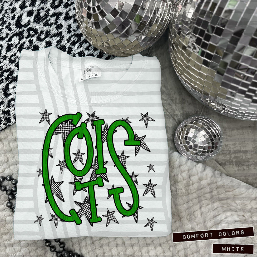 Green Staggered DTF Print