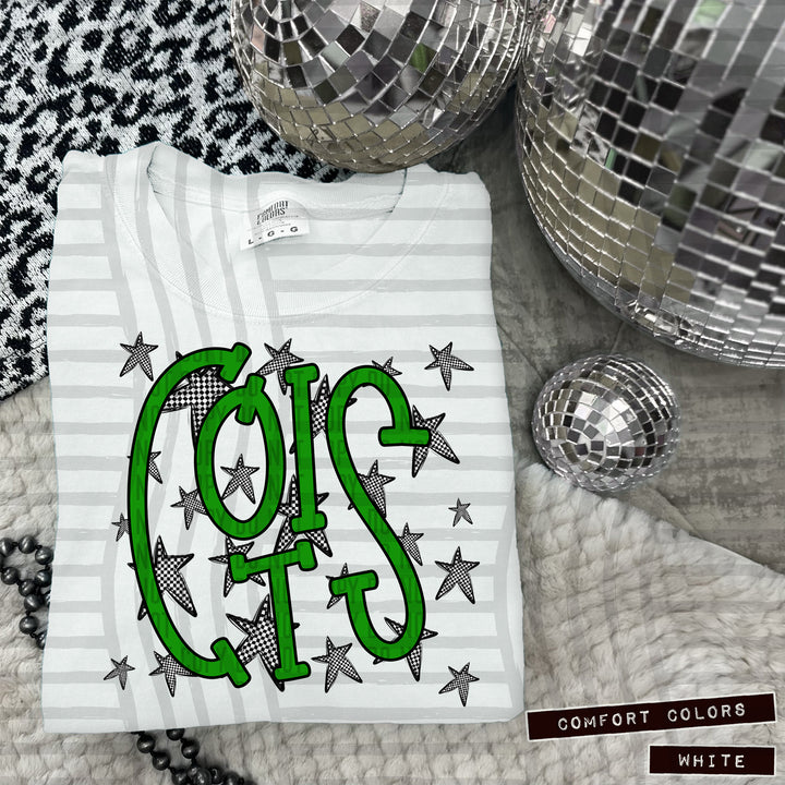 Green Staggered DTF Print