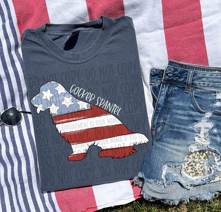 Patriotic Dog Designs White Text DTF Print