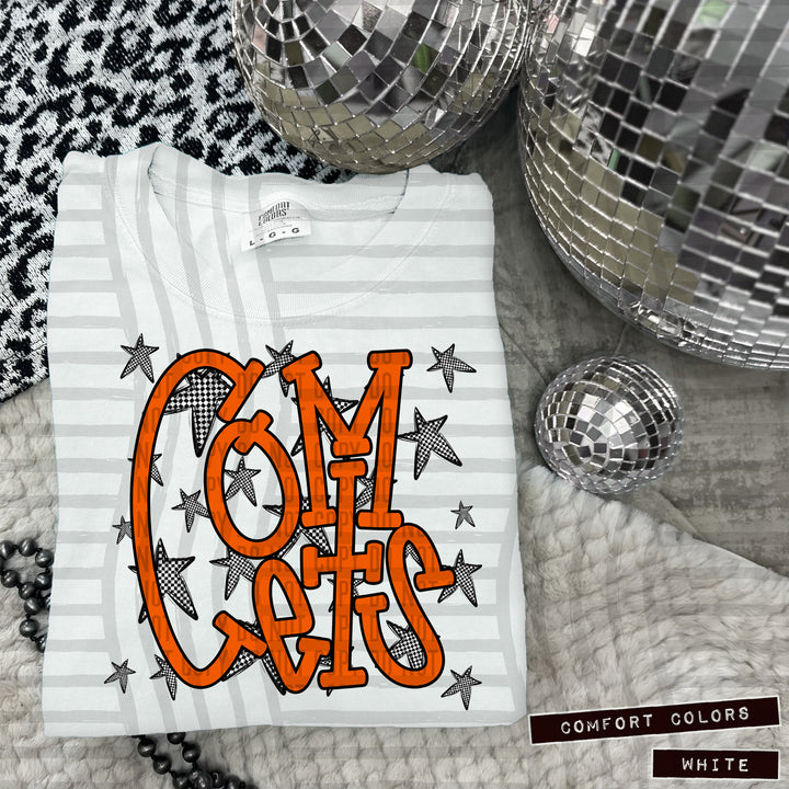 Orange Staggered DTF Print