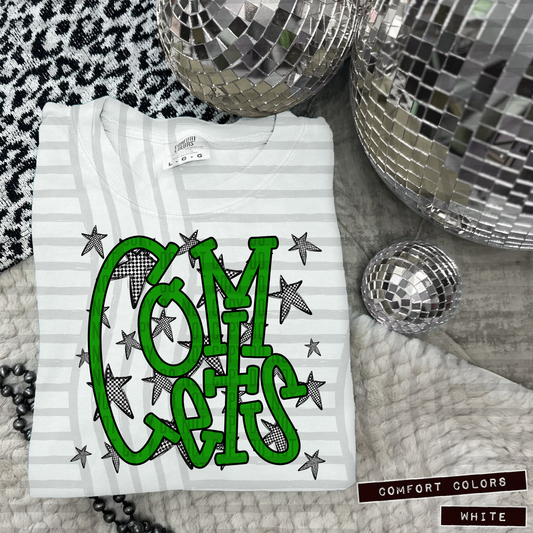 Green Staggered DTF Print