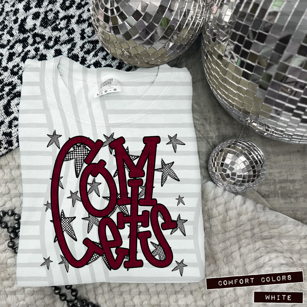 Maroon Staggered DTF Print