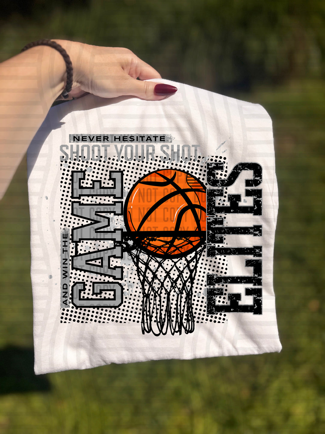 Never Hesitate Basketball DTF Print