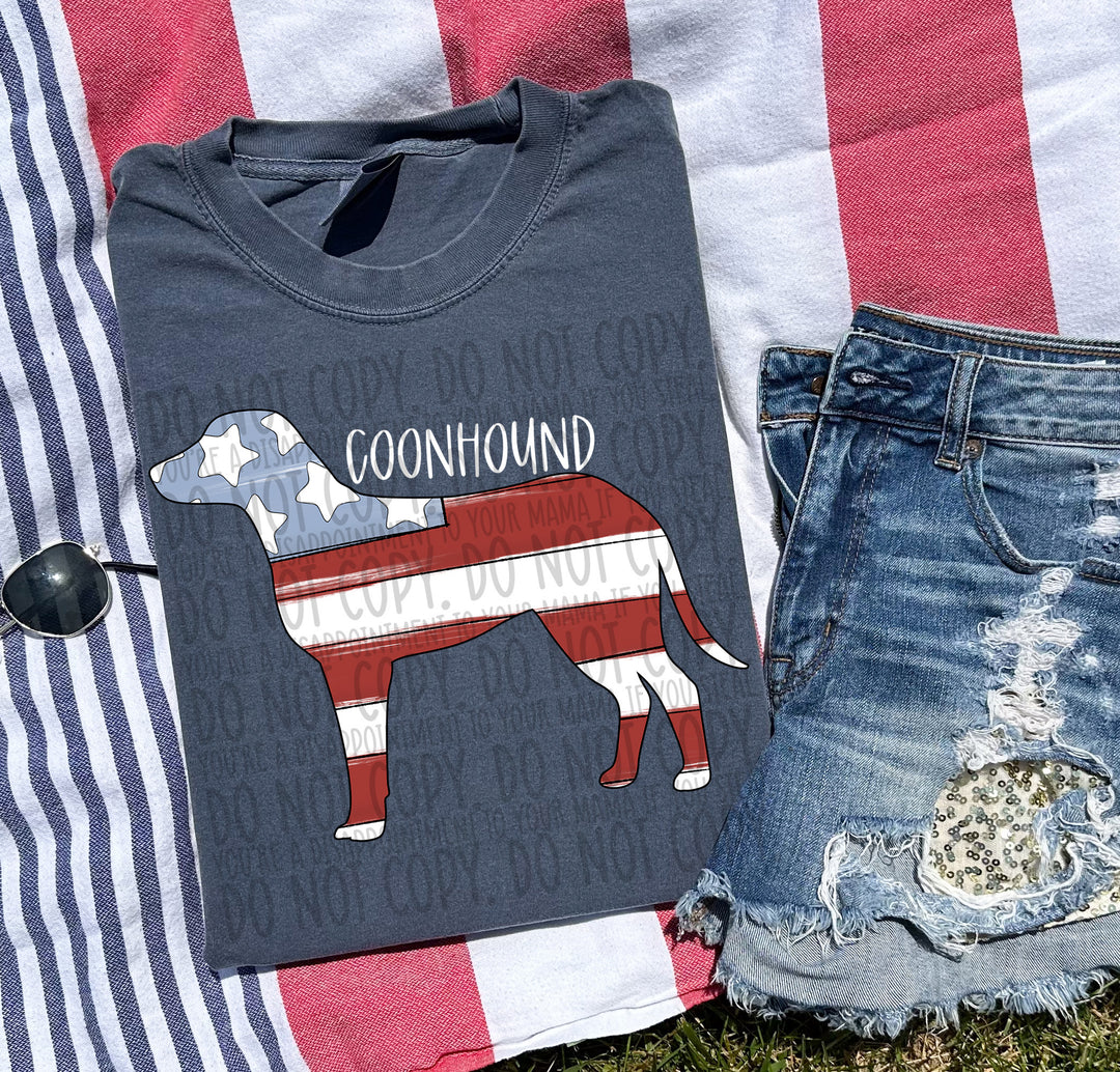 Patriotic Dog Designs White Text DTF Print