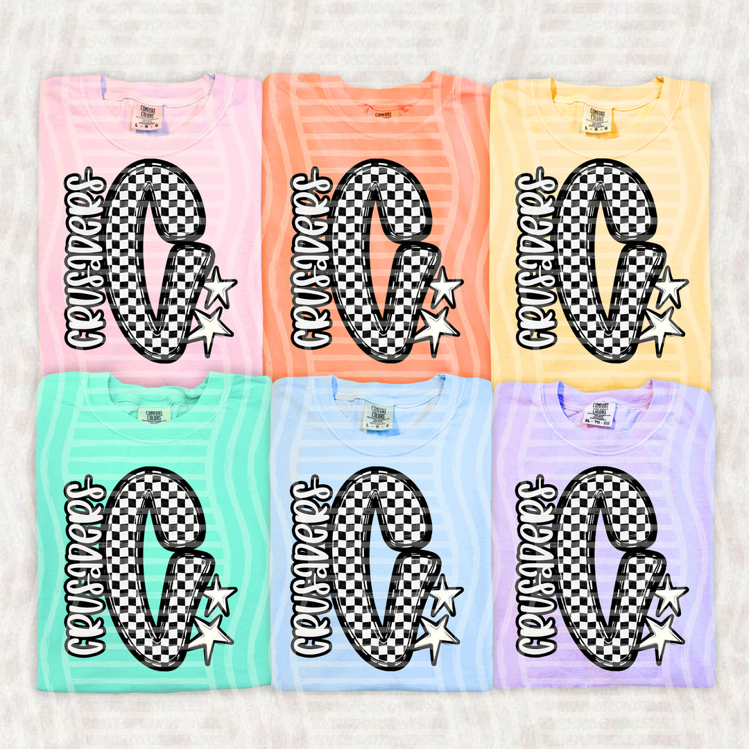 Checker Crush Black And White Mascots DTF Print