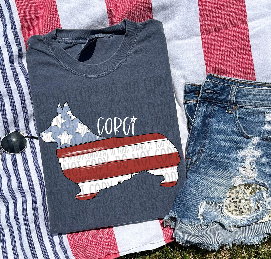 Patriotic Dog Designs White Text DTF Print