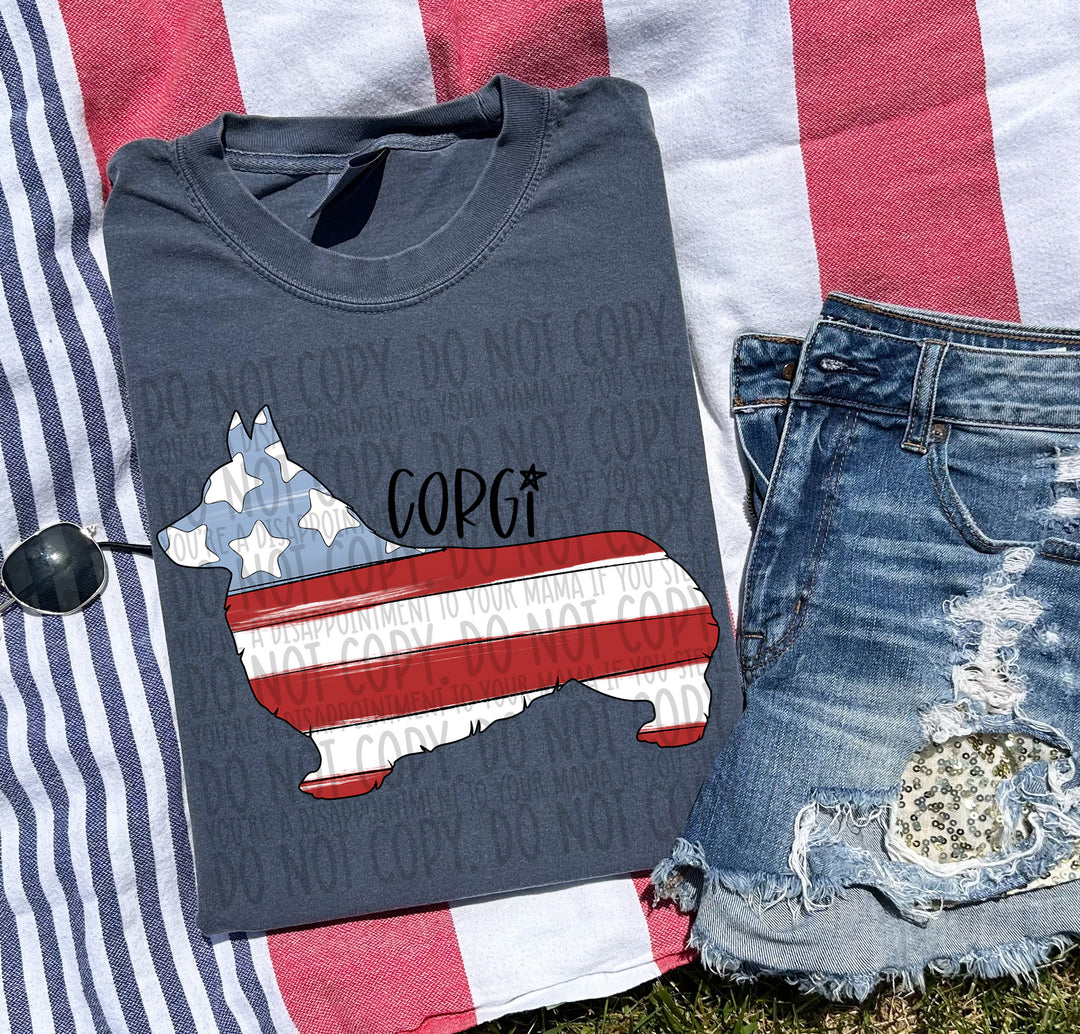 Patriotic Dog Designs Black Text DTF Print