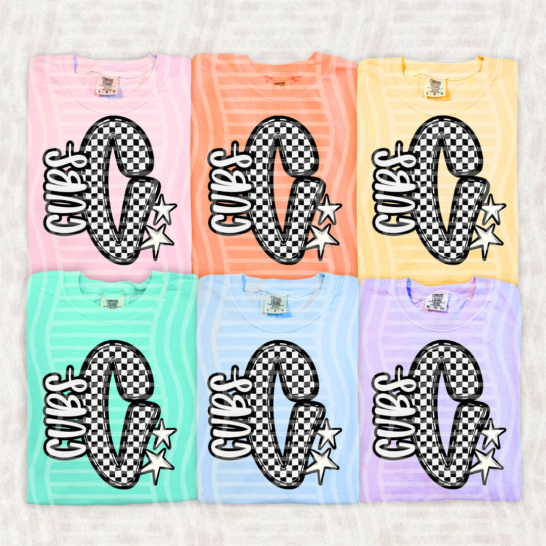 Checker Crush Black And White Mascots DTF Print