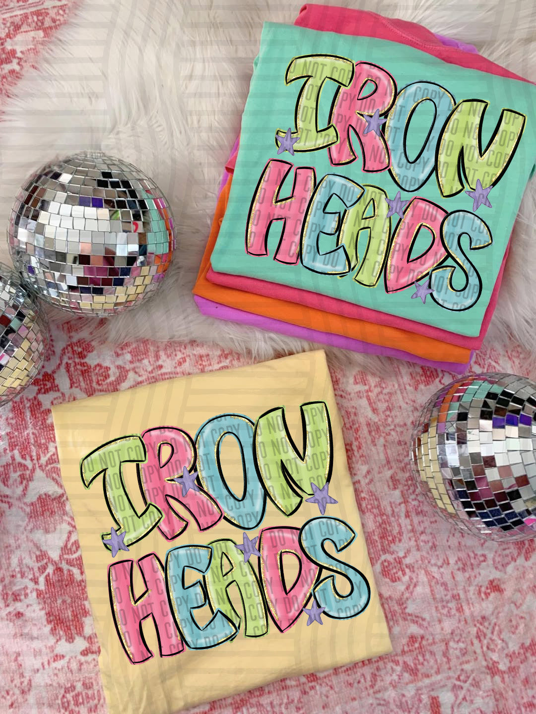 Glittery & Preppy Mascots DTF Print
