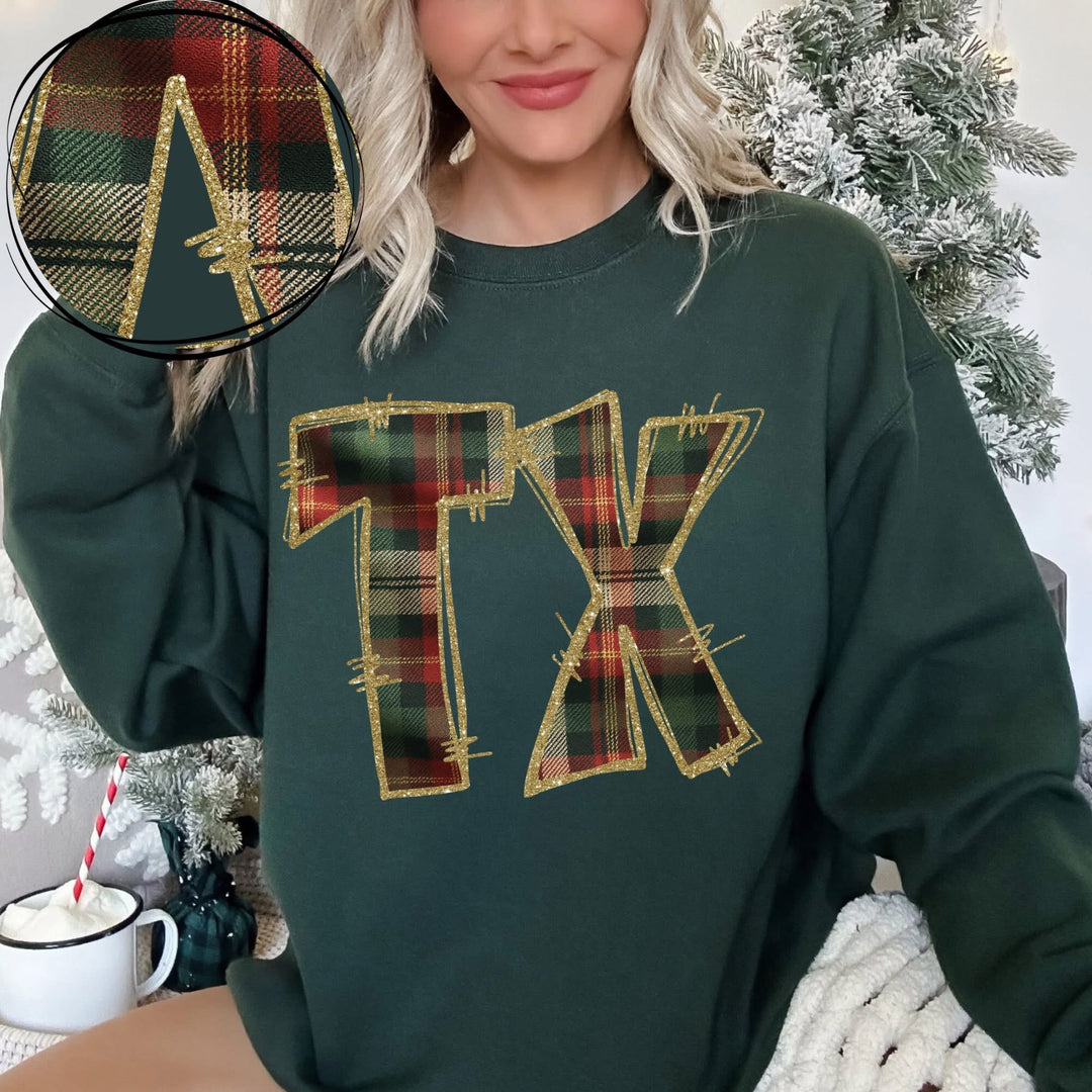 Holiday Plaid TX DTF Print